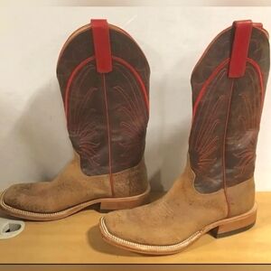 Men's Anderson Bean TAG Boar Pigskin Handmadr Western Cowboy Boots Size 9B